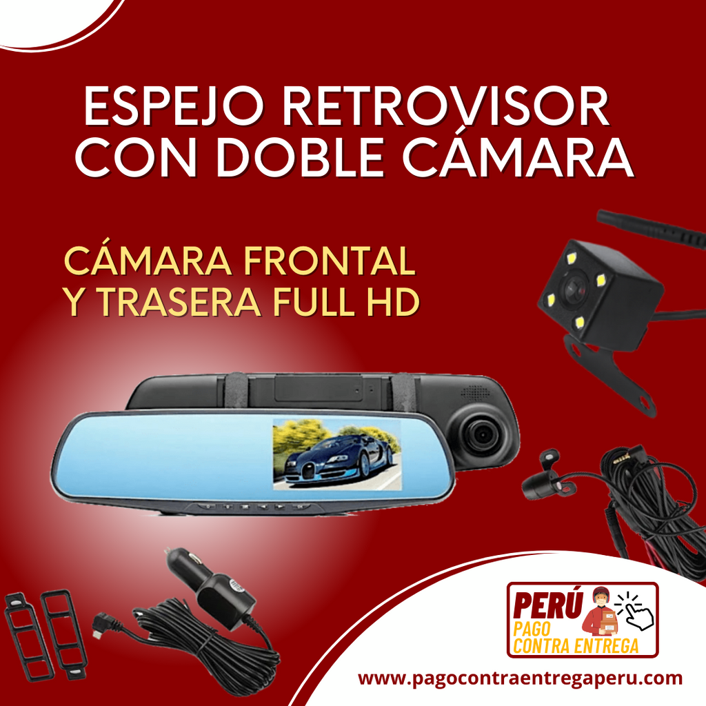 Espejo Retrovisor Camara Frontal Y Trasera Pantalla HD